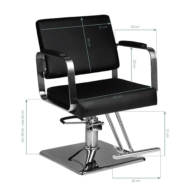 Hair System Friseurstuhl HS202 Schwarz - Friseurstuhl
