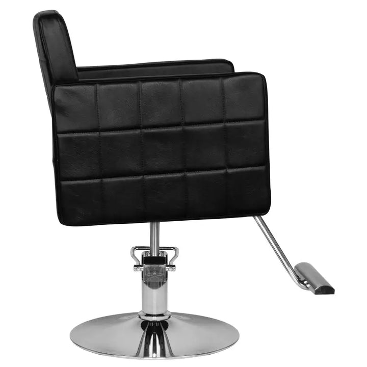 Schwarzer Friseurstuhl mit quadratischem Muster für Salon, Hair System Friseurstuhl HS33 Schwarz