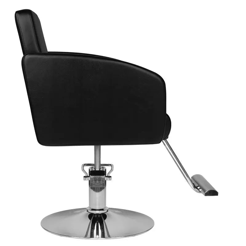 Schwarzer Friseurstuhl mit Fußstütze für das Hair System Friseurstuhl HS40