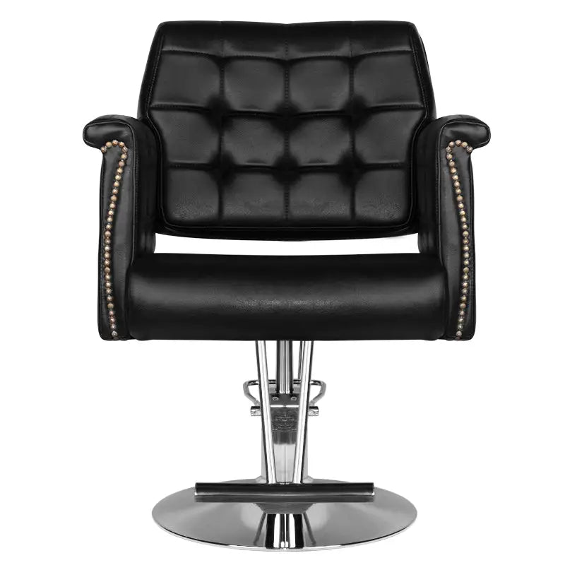Schwarzer Leder Friseurstuhl Hair System HS48 für Barber und Friseure