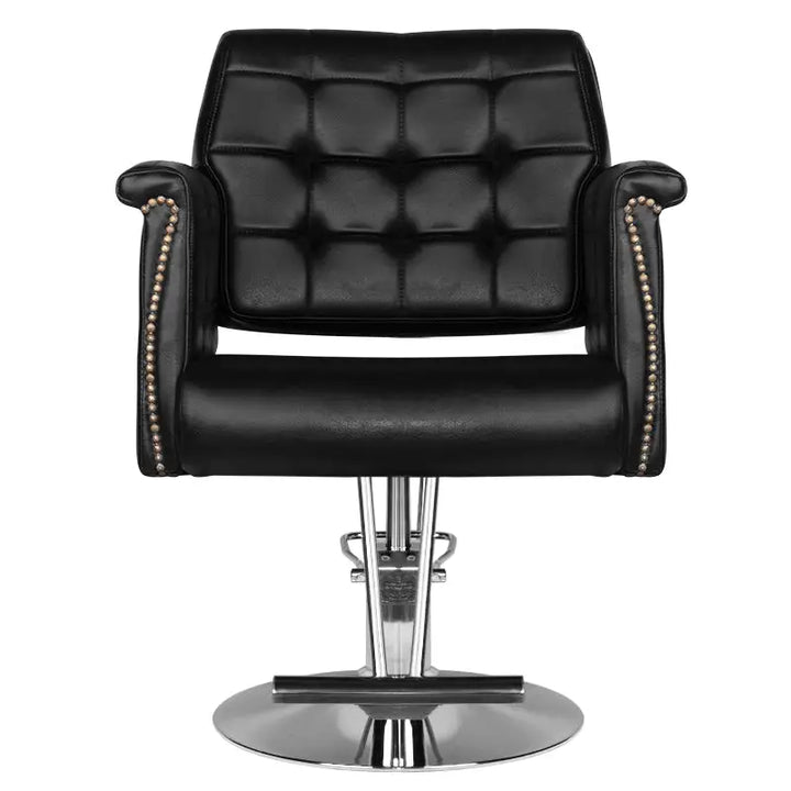 Schwarzer Leder Friseurstuhl Hair System HS48 für Barber und Friseure