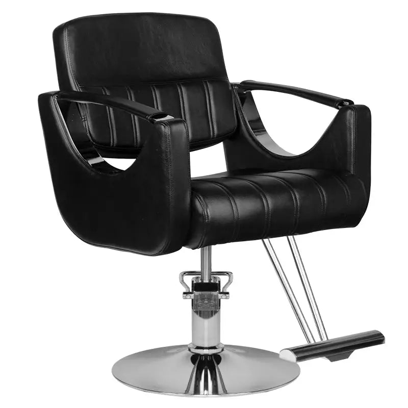 Schwarzer Leder-Salonstuhl Hair System Friseurstuhl HS52 für Ästhetik und Komfort