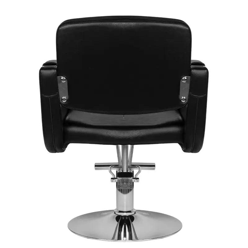 Dunkel schwarzer Friseurstuhl für Salon Hair System Friseurstuhl HS52 Schwarz