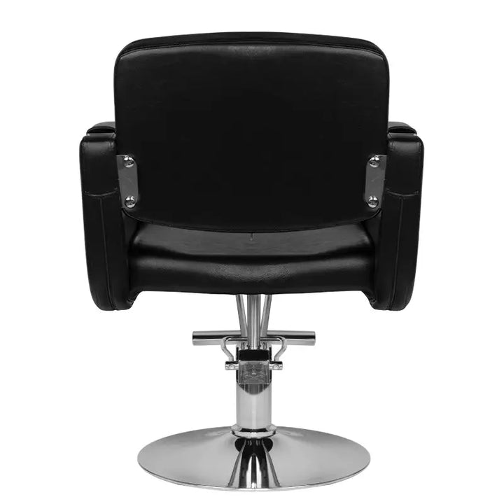 Dunkel schwarzer Friseurstuhl für Salon Hair System Friseurstuhl HS52 Schwarz