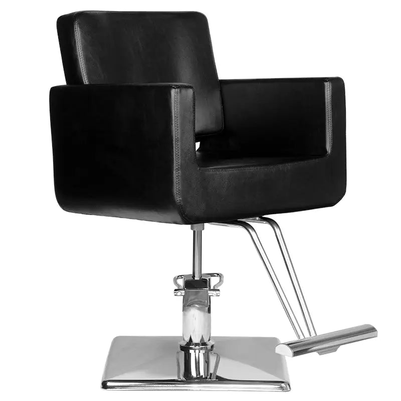 Schwarzer Ledersalonstuhl Hair System Friseurstuhl HS91 Schwarz für Friseurbedarf
