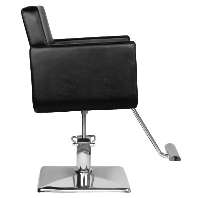 Schwarzer Friseurstuhl Hair System Friseurstuhl HS91 mit Fussteil als Salonmöbel