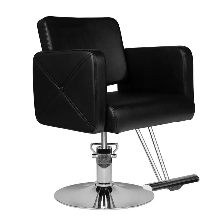 Schwarzer Friseurstuhl Hair System HS99 mit Chrombasis für professionelle Salons