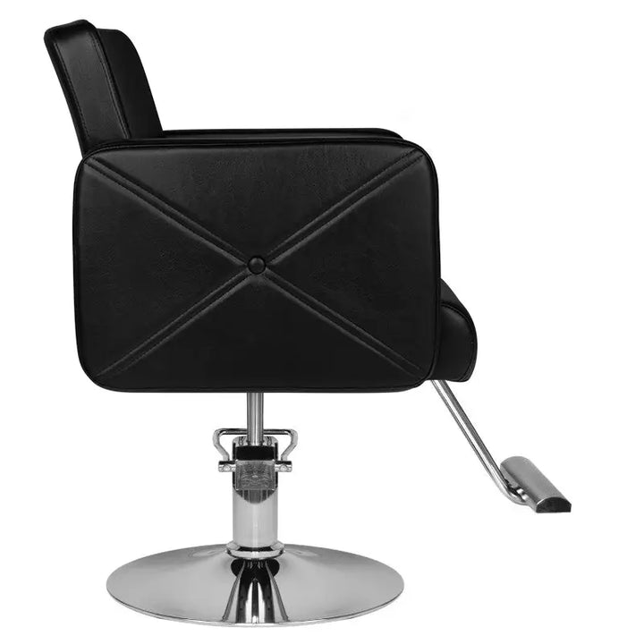 Schwarzer Friseurstuhl HS99 mit Chrombasis für Hair System Friseurstuhl Produkt