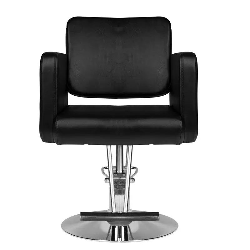 Schwarzer Friseurstuhl HS99 mit Chrombasis für Haarstudio Beauty Salon