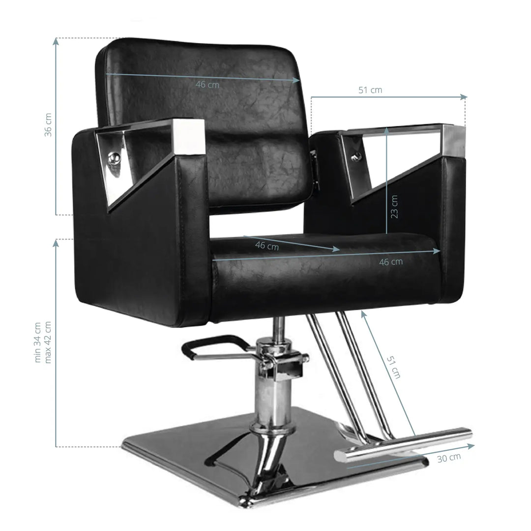 Hair System Friseurstuhl SM343 Schwarz - Friseurstuhl