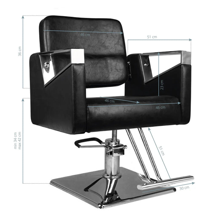 Hair System Friseurstuhl SM343 Schwarz - Friseurstuhl