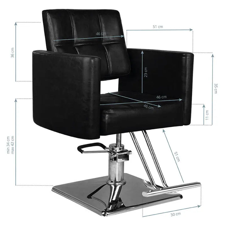 Hair System Friseurstuhl SM344 Schwarz - Friseurstuhl