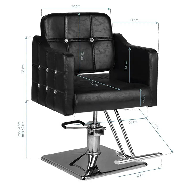 Hair System Friseurstuhl SM362 Schwarz - Friseurstuhl