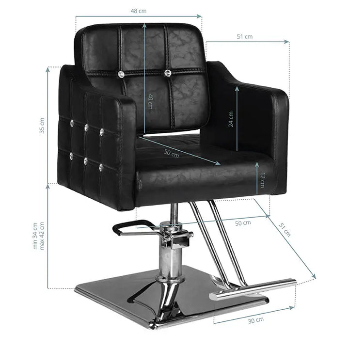 Hair System Friseurstuhl SM362 Schwarz - Friseurstuhl