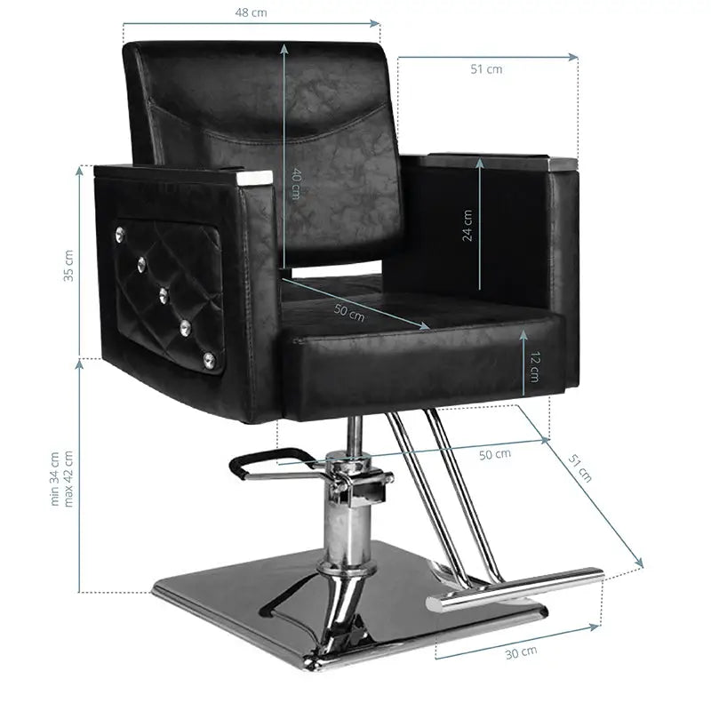 Hair System Friseurstuhl SM363 Schwarz - Friseurstuhl