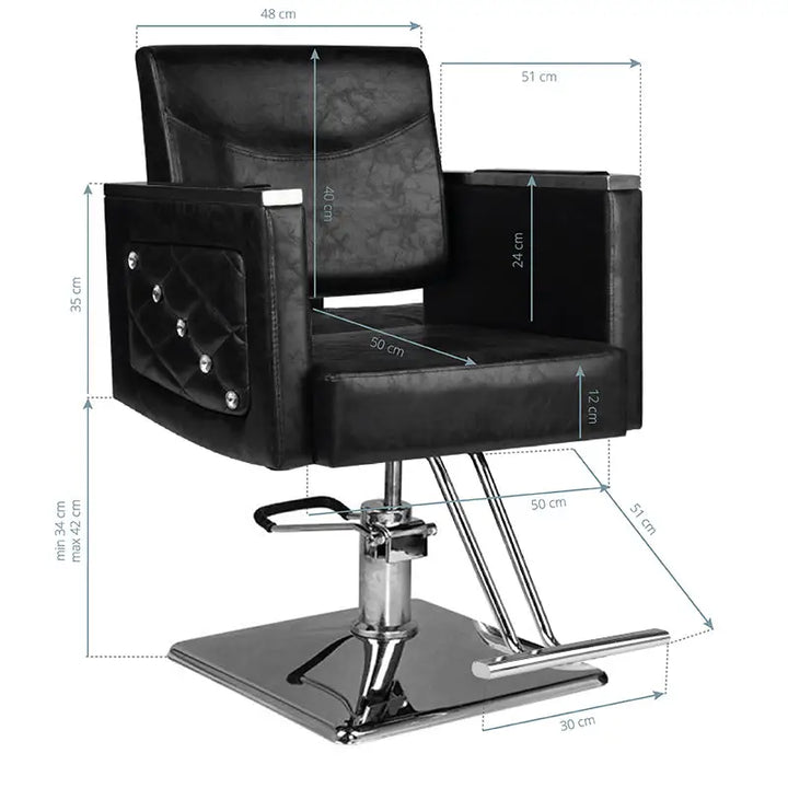 Hair System Friseurstuhl SM363 Schwarz - Friseurstuhl
