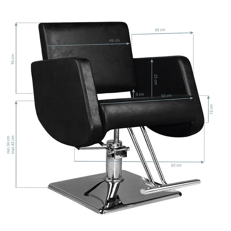 Hair System Friseurstuhl SM376 Schwarz - Friseurstuhl