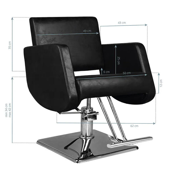 Hair System Friseurstuhl SM376 Schwarz - Friseurstuhl