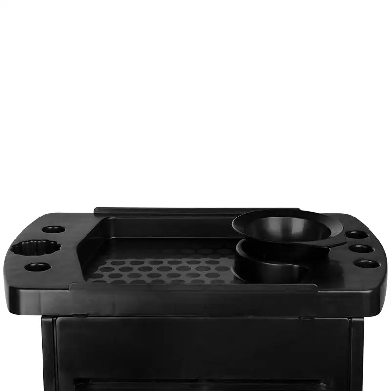 Schwarzer Friseurwagen Hair System Friseurwagen 8-5 mit Trolley für Salonzubehör