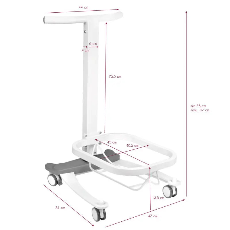 Weiß verstellbarer rollbarer Stand mit Maßen für Höhenverstellbare Fußbadewanne für Pediküre Comfort