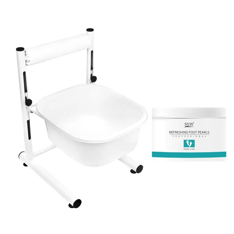 Weißes Fußbad mit erfrischenden Fuß-Perlen für Pediküre in Höhenverstellbare Fussbadewanne