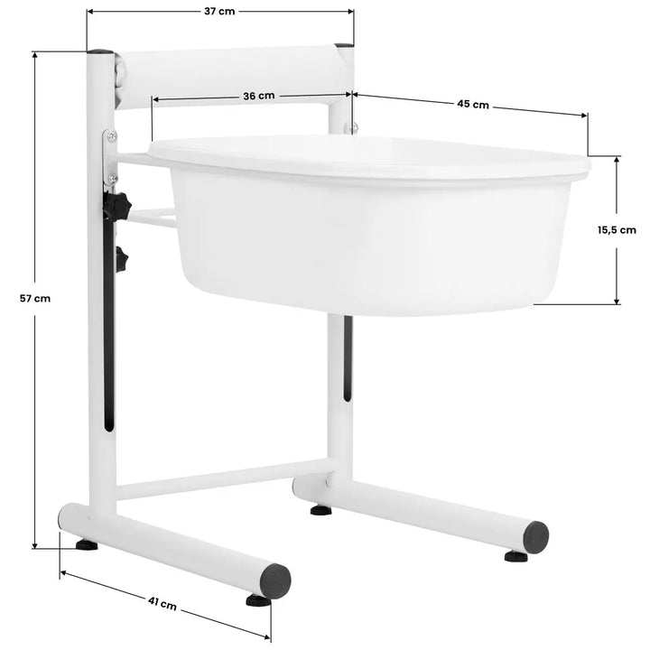 Weiße Kunststoff Baby-Badewanne mit Metallständer für Höhenverstellbare Fussbadewanne Für Pediküre