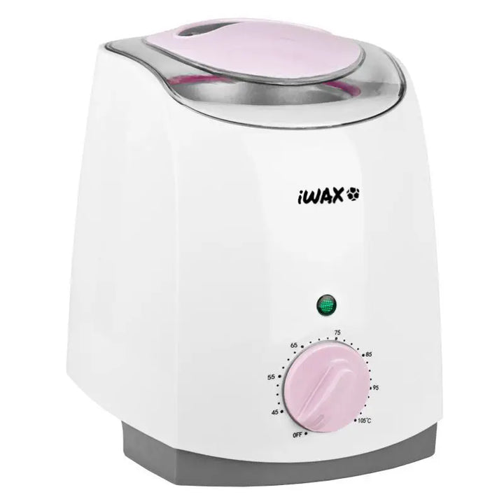 Weiße Wachslampe mit pinken Akzenten für das IWax Wachs-Heizgerät 800ml 200w