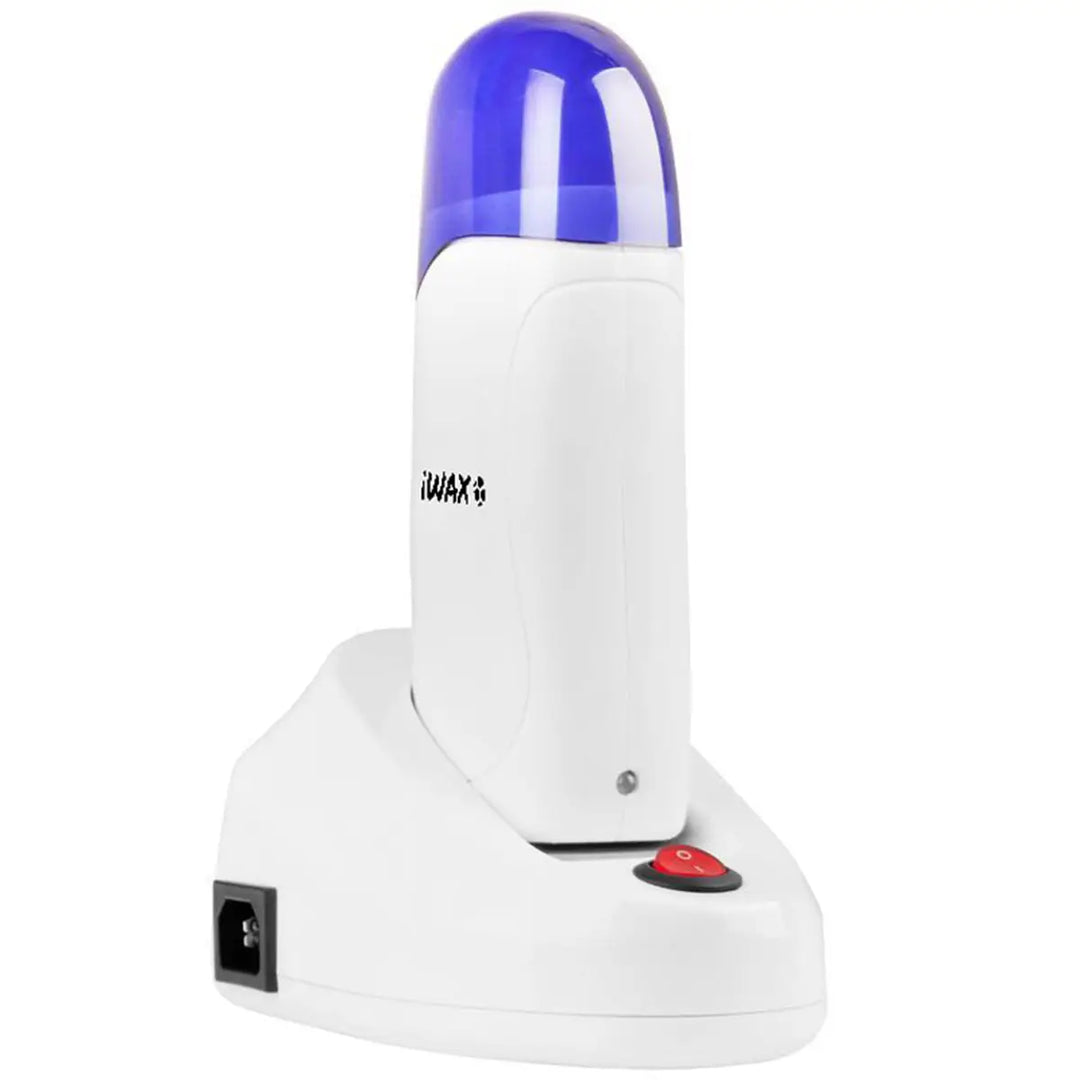 Weiße Wachsumwärmer mit blauer Kappe für IWax Wachs-Heizgerät Roll-On Mono 40W