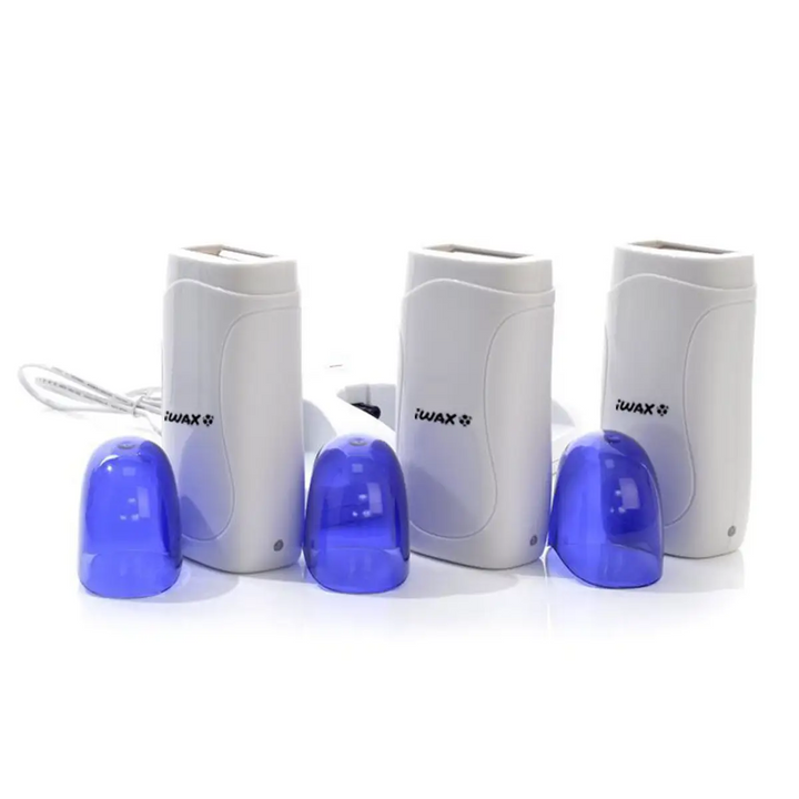 Wax warmer Set mit blauen Kappen für IWax Wachs-Heizgerät Roll-On Trio 120w