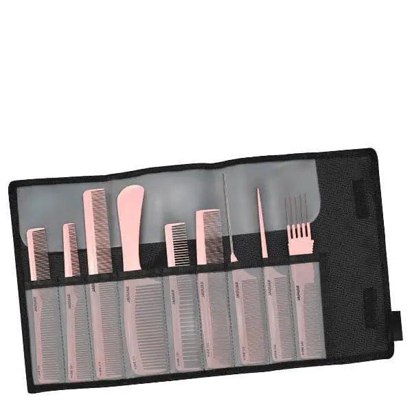 Jaguar A-Line Haarkamm-Set in schwarzer Etui, elegantes Friseurzubehör