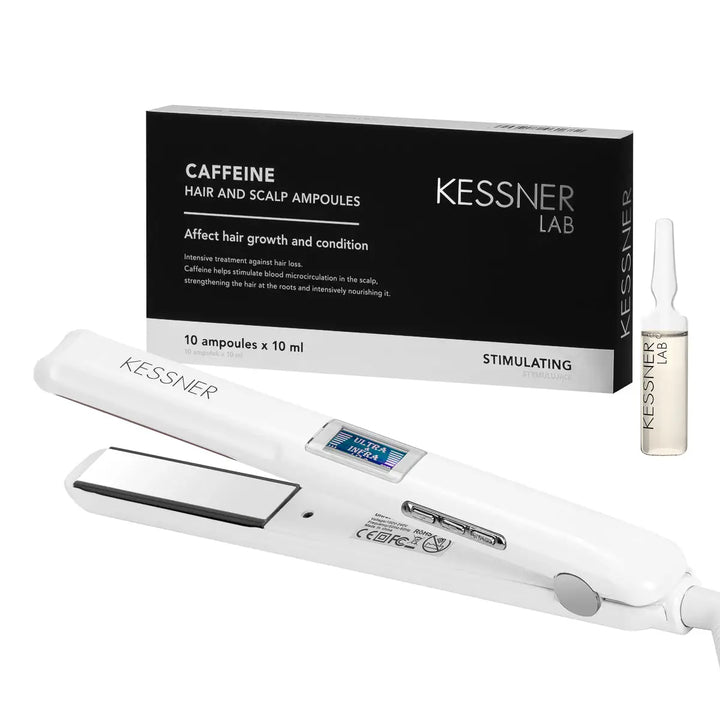 Kessner Glätteisen Set und Kessner Lab Koffein Ampullen - Haar Glätteisen
