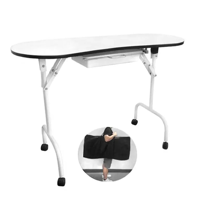 Weißer Kosmetiktisch mit Schublade und Tasche für den Klapp-Kosmetiktisch 4031 weiss