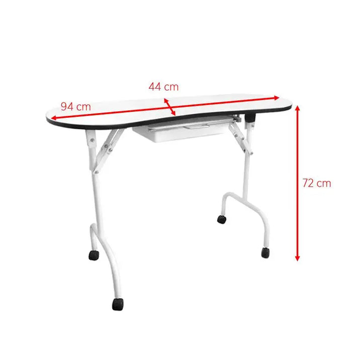Weiße Manikürtisch mit Maßen für Klapp-Kosmetiktisch 4031 weiss + tasche