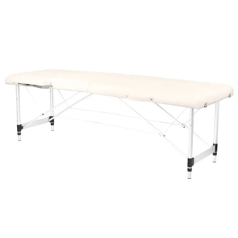 Portable Massage Table Klapp-Massageliege Alu Komfort 2-teilig Creme flexibel