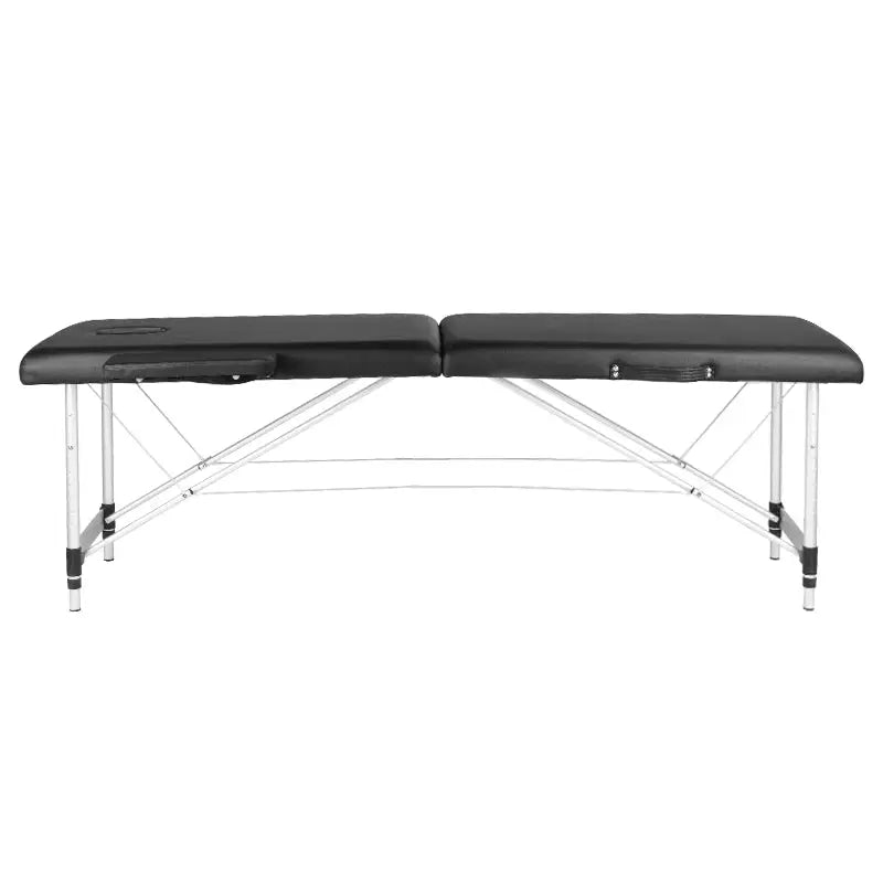 Schwarze tragbare Massageliege Klapp-Massageliege Alu Komfort 2-teilig