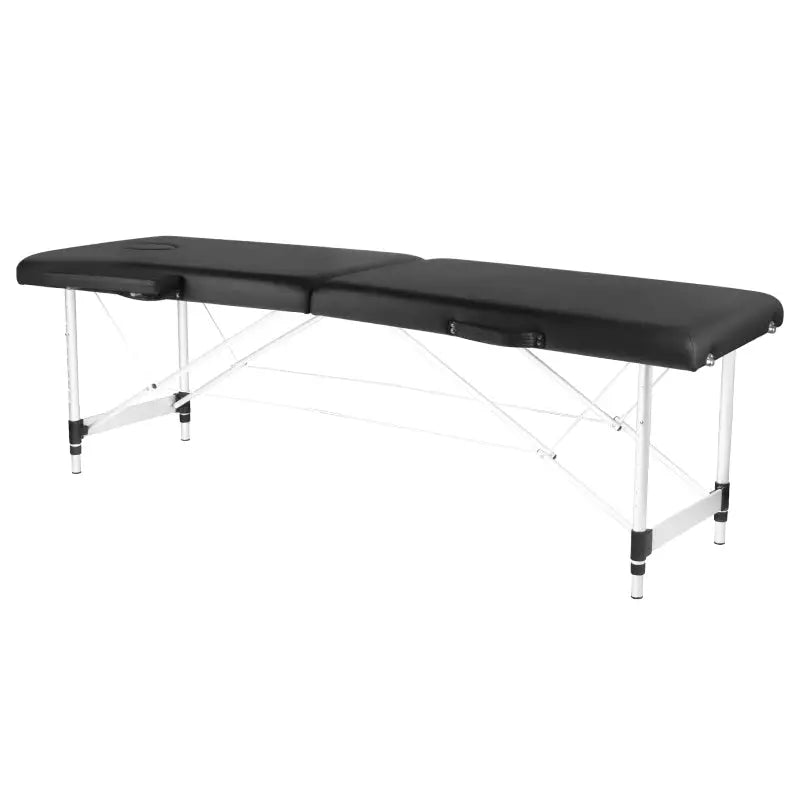 Schwarze tragbare Massageliege Klapp-Massageliege Alu Komfort 2-teilig