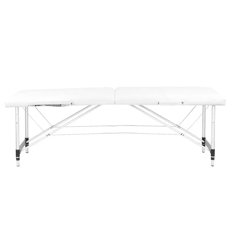 Weiße portable Massageliege Klapp-Massageliege Alu komfort 2-teilig
