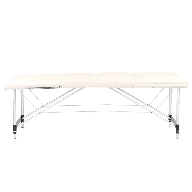 Portable Massage-Tisch Klapp-Massageliege Alu Komfort 3-teilig Creme