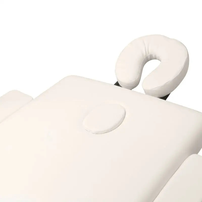 Weiße Massageliege mit Kopfstütze beim Klapp-Massageliege Alu Komfort 3-teilig Creme