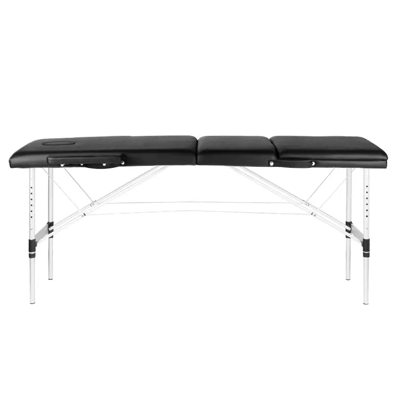 Schwarze portable Massageliege Klapp-Massageliege Alu Komfort 3-teilig