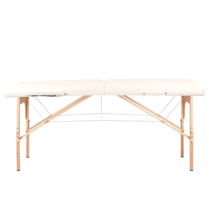 Portable Massage-Tisch Klapp-Massageliege Komfort 2-teilig Creme für Entspannung
