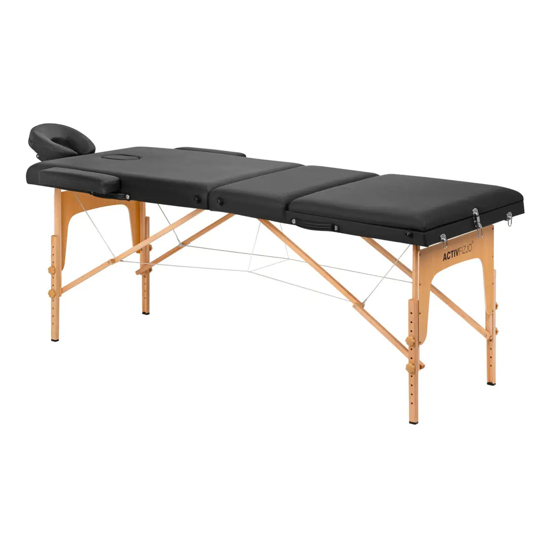 Klapp-Massageliege Komfort LUX 190X70 3-teilig Schwarz - Massageliege
