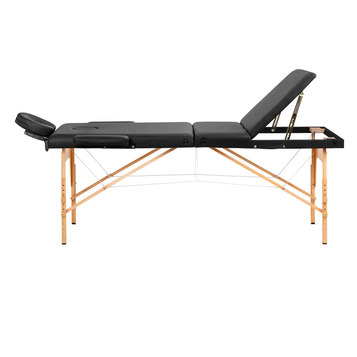 Klapp-Massageliege Komfort LUX 190X70 3-teilig Schwarz - Massageliege