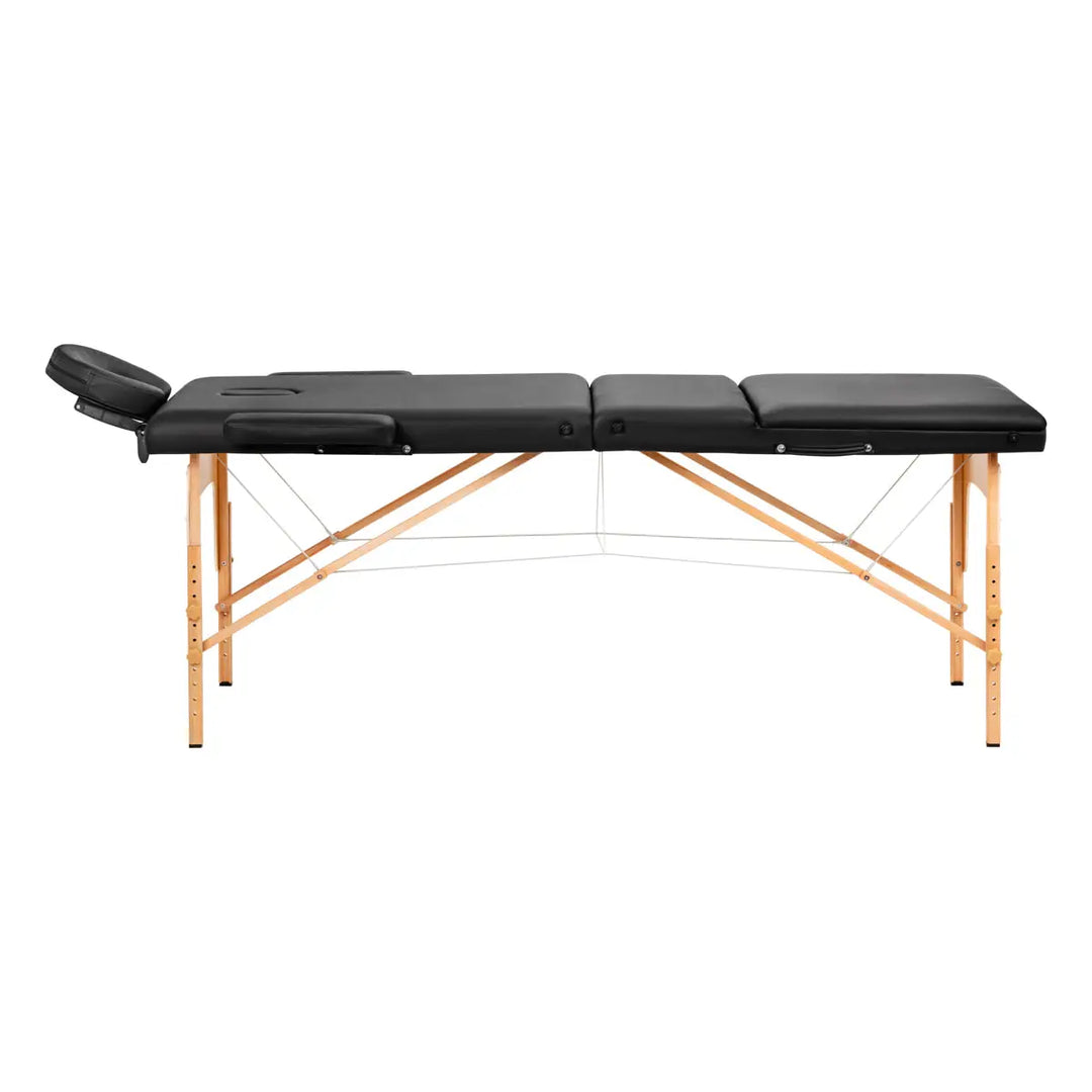 Klapp-Massageliege Komfort LUX 190X70 3-teilig Schwarz - Massageliege