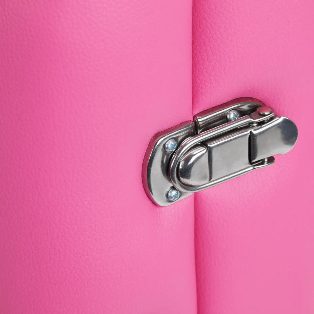 Klappbare Massageliege Aluminium Comfort 2 Segmente rosa schwarz - Klappbare Massageliege