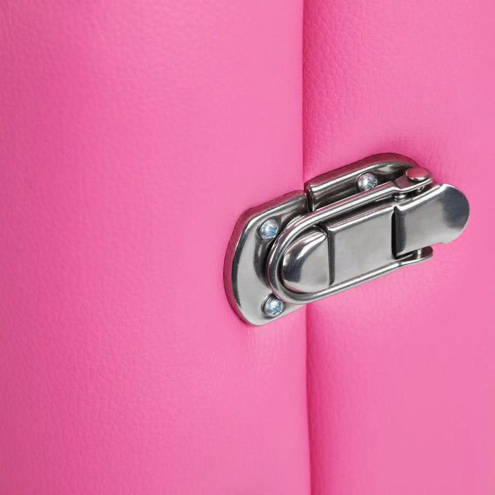 Klappbare Massageliege Aluminium Comfort 2 Segmente rosa schwarz - Klappbare Massageliege