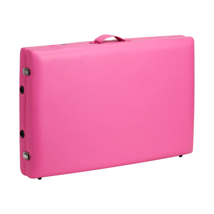Klappbare Massageliege Aluminium Comfort 2 Segmente rosa schwarz - Klappbare Massageliege