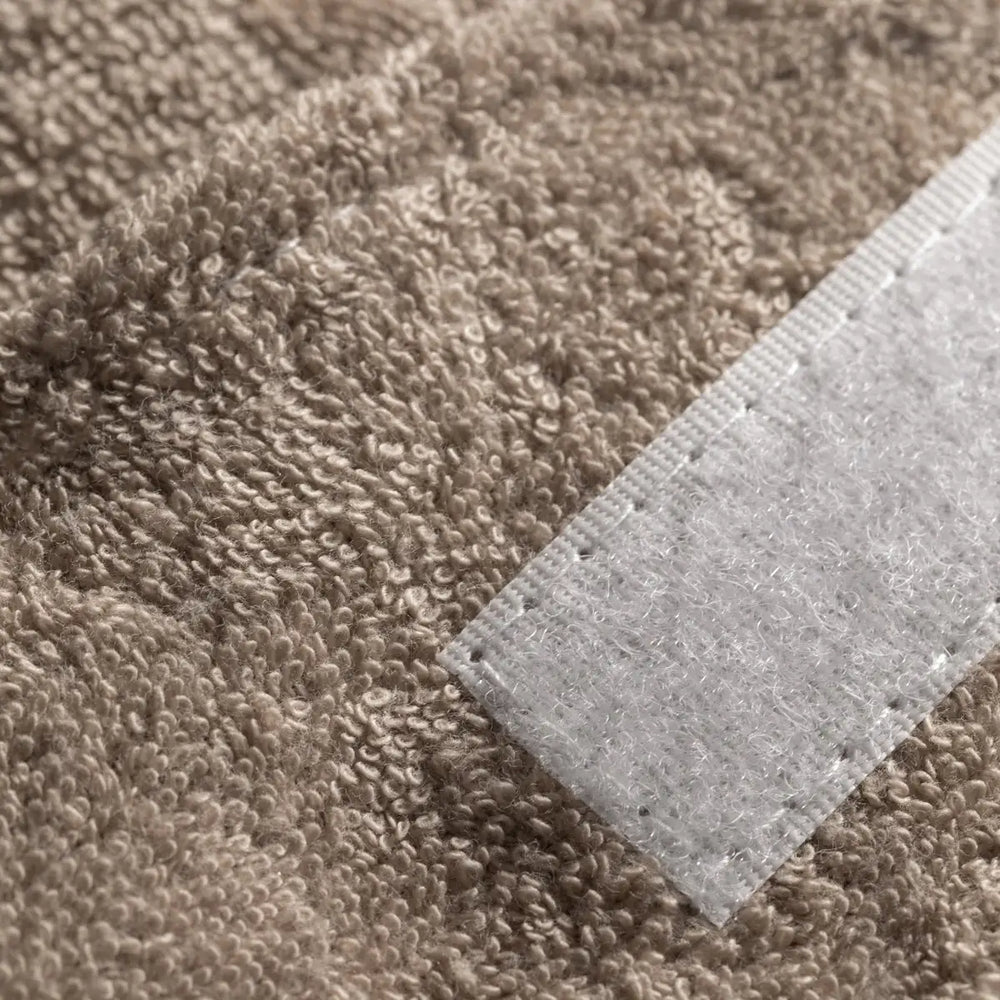 Beige Kosmetikband Frotte mit weißen Etikett, terrycloth Handtuch, Produktansicht