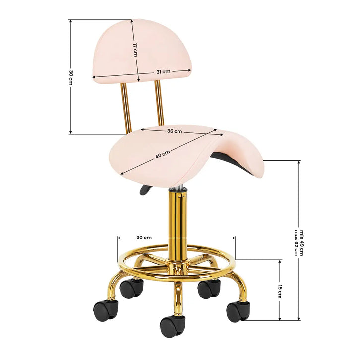 Kosmetikhocker 6001-G gold – pink - Kosmetikhocker