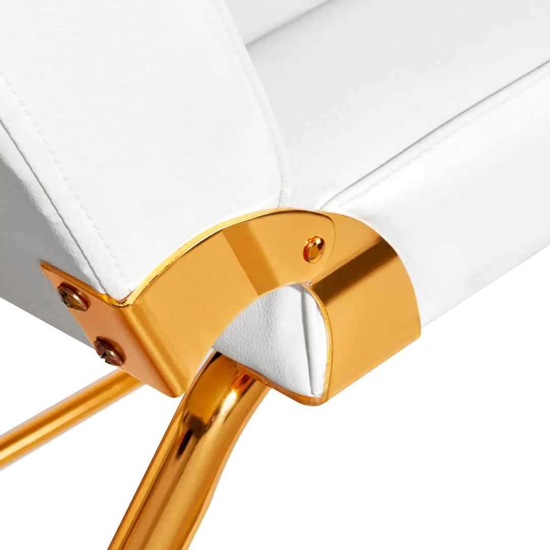 Kosmetikstuhl SILLON 211 gold pro weiß - Kosmetikstuhl